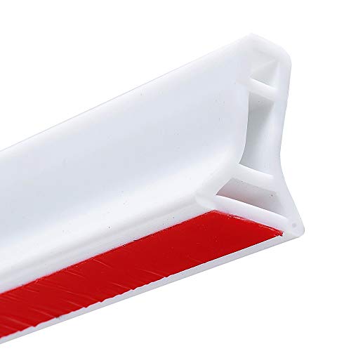 Ejoycos 2021 New Silicone Bathroom Water Stopper Flood Shower Dam Barrier Bathroom Collapsible Retaining Strip Dry And Wet Separation Collapsible Shower Threshold (6 Foot), White