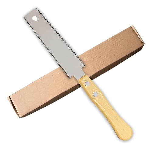 Small Japanese Hand Saw, Wooden Handle Fine Tooth Pull Saw for Fine Cutting Wood, Double Edged Handsaw Wooden Handle, Portable Handsaw for Trimming Pruning Woodworking Tool