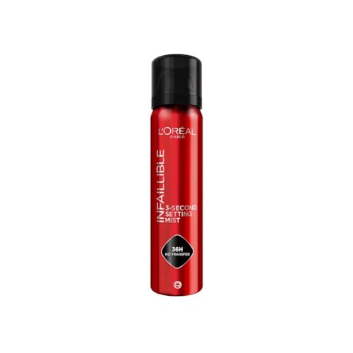 L'Oréal Paris Spray Fijador de Maquillaje Infaillible, Resistente al Agua, Se mantiene hasta 36h, 75 ml