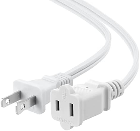 US AC Power Extension Cable Cord SPT-2 16AWG/2C 125V 13A 2-Prong Polarized Male to Female Extension Cord for NEMA 1-15P to NEMA 1-15R (1 ft)