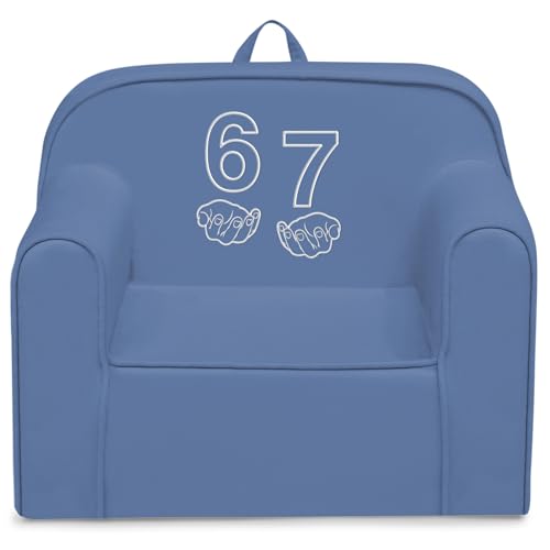 Delta Children 6-7 Cozee Chair - Foam Kids Chair for Ages 18 Months and Up, Indigo