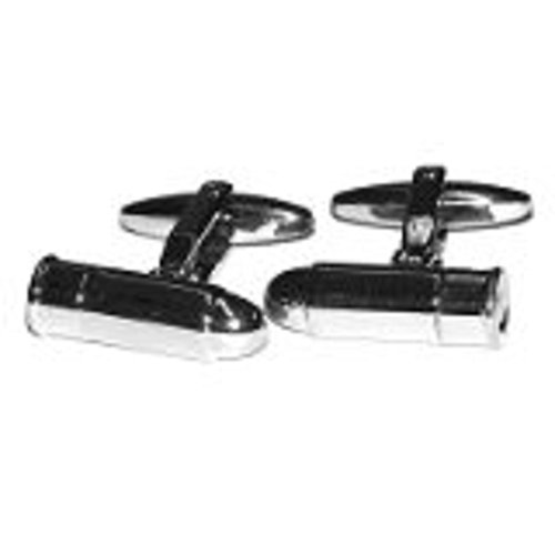 Mancuernillas plateadas de balas para hombre GTR