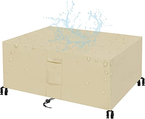 KZhanmy Capa de jardim exterior I, 420D retangular capa protetora para móveis de jardim, impermeável, respirável, à prova de pó e à prova de raios UV