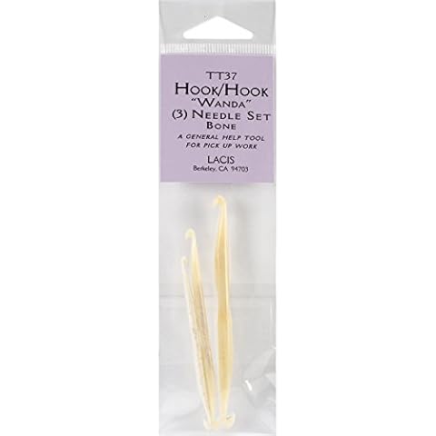 Lacis TT37 Double Ended Bone Crochet Hooks, 3-Pack Cover