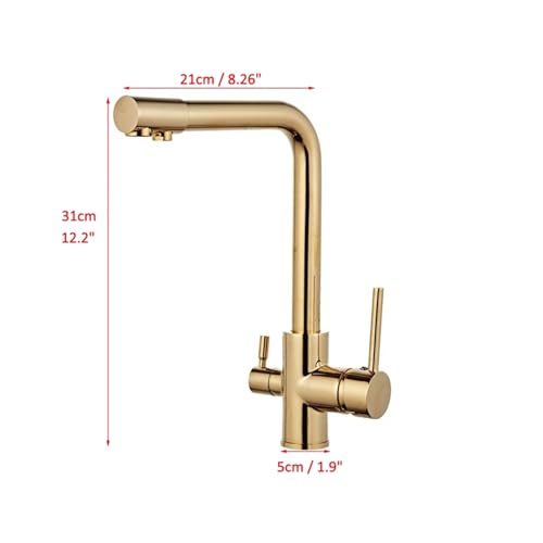Mitigeur de cuisine en laiton doré pour de l'eau potable pure au quotidien