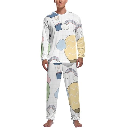 Pantalon vêtements de nuit et haut pijama homme ensemble manche longue coloré