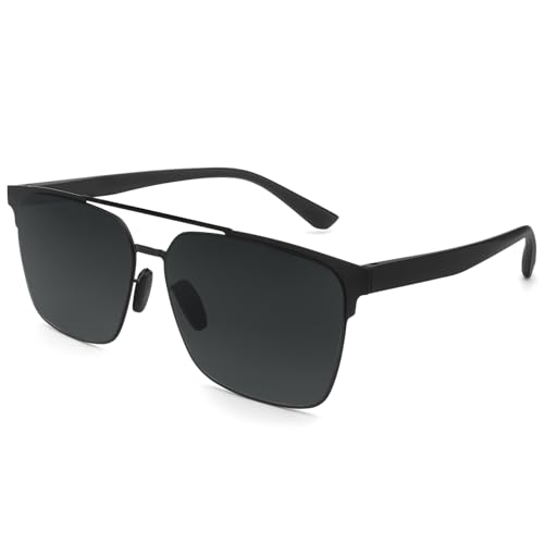 Dollger DG496-2025 Men's Polarized Square Sunglasses UV400 Protection, Metal Frame Nylon Lenses Stylish Anti-Glare