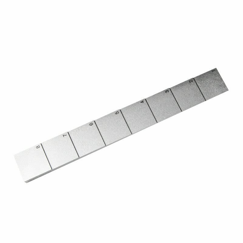 Bloque de calibración de 8 pasos para medidor ultrasónico de espesor con pasos de 1mm a 8mm acero inoxidable 1018, calibración NDT de espesor y linealidad, dimensiones 160mm x 20mm miniatura 5