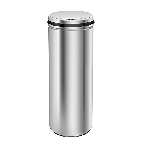 Geekinstyle Stainless Steel Trash Can Touchless Sensor Garbage Bin Outstanding Trash Can Silver Size 50L