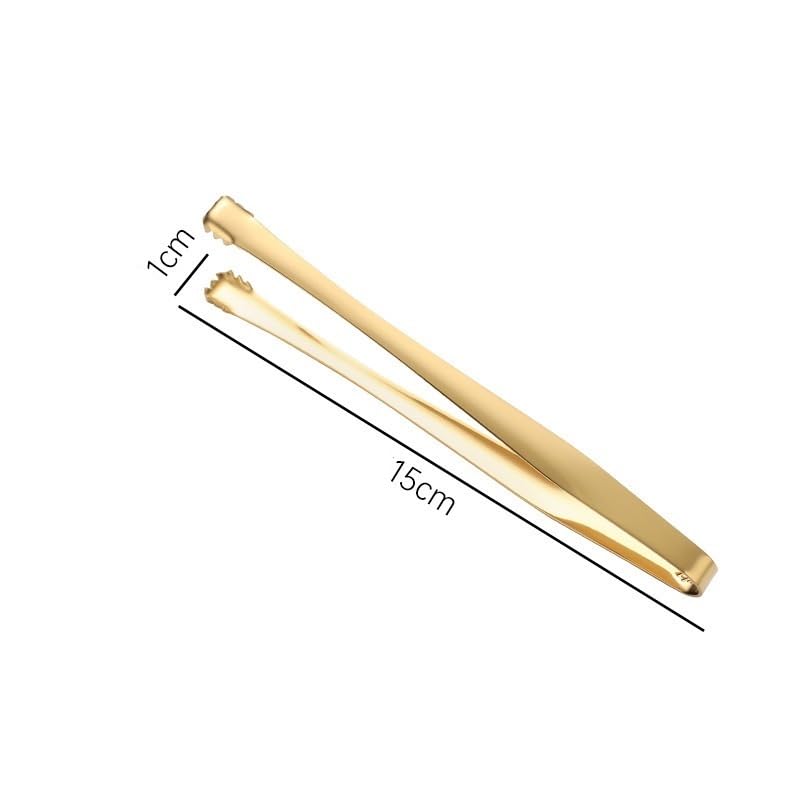 Pinza para alimentos, pinzas de postre de acero inoxidable con agarre antideslizante de silicona para cubitos de hielo, azúcar y más, herramienta de cocina ideal para servir y cocinar