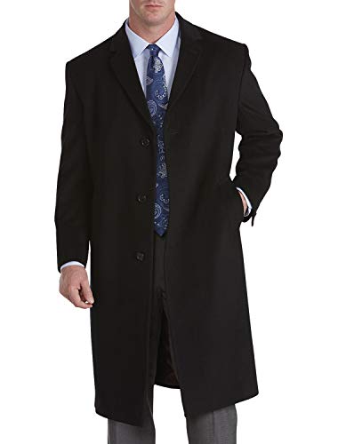 Jean-Paul Germain Big and Tall Sander Top Coat, 42 Long, Black