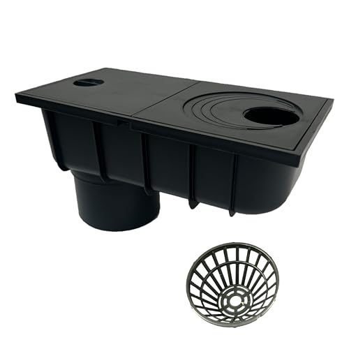 4INSTALATOR Regenrohrablauf mit Sieb Regensinkkasten von 50mm bis 110mm Regenwasserablauf DN110 Schwarz Dachrinnenablauf Regenwasserfilter Universell für Verschiedene Rohrgrößen