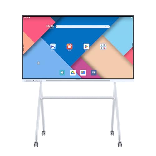 Image of Smart Board with Mobile Cart, 75 Inch Digital Whiteboard for Classroom and Office, NewBoard 4K Interactive Whiteboard with Google EDLA-Certified, Android 14, 8+64 GB, Google Play