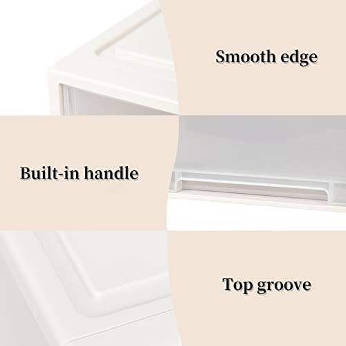 Yishyfier Stackable Plastic Storage Drawer Organizer With Clear Doors For Pantry,Bedroom,Closet,Desk,Home And Office De-Clutter,Store Under-Sink,Shoes And Crafts,Hallway,Entryway,Under Bed,2-Pack #TOP5
