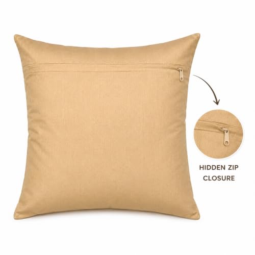 Image of Noor Silk Cushion Covers Pack of 7 | 16x16 Inches, Beige