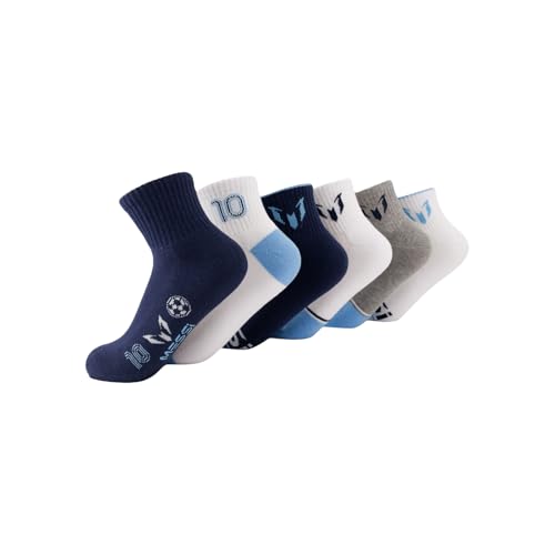 Image of Messi Boys' Lifestyle Ankle Socks, 6-pack, Soft & Stretchy, Comfortable