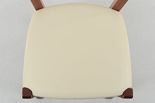 Miniatura 10 de T M C S Tommychairs - Set 4 Sillas Cross Para Cocina Y Comedor, Estructura En Madera De Haya Color Cerezo Y Asiento Tapizado En Polipiel Color Marfil
