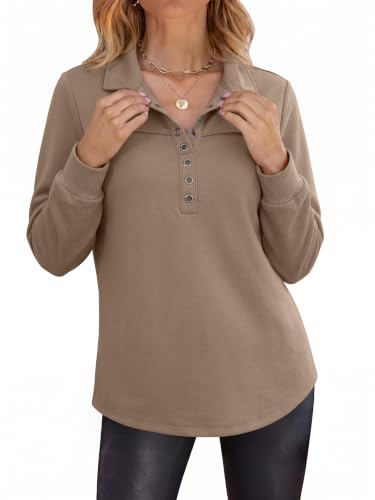 ANRABESS Sweatshirt for Women Fall Long Sleeve Polo Shirts
