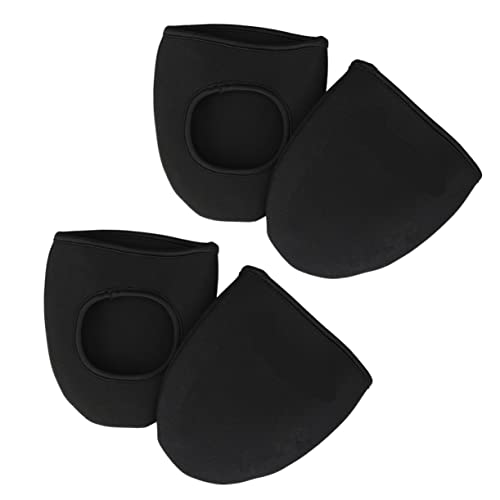KICHOUSE 2Pairs Neoprene Cycling Shoe Covers for Outdoor Riding Windproof Slip Overshoes Half Shoe Protectors for Safe Cycling Use