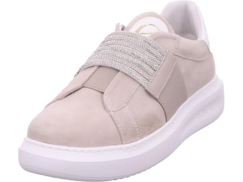 Sneakers en Daim CAFèNOIR C1DE5015 Chaussures Basses Mode Femme avec Bande DE Strass