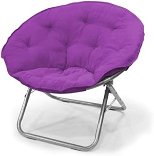 Urban Shop Microsuede Foldable Saucer Chair, Purple