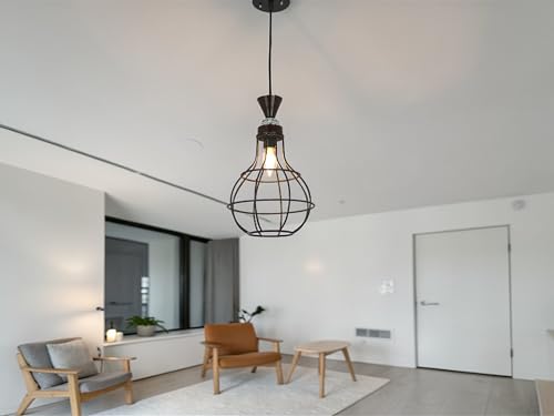 Image of Prop It Up Modern Cluster Pendant Light for Living Room & Dining Area | Multi Hanging Ceiling Lamp with Metal Cage Shades | Designer Decorative Lighting for Home, Cafe & Staircase | E27 Holder