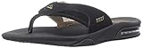 Reef Men's Fanning Flip Flop Sandals, Black/Brown, 10
