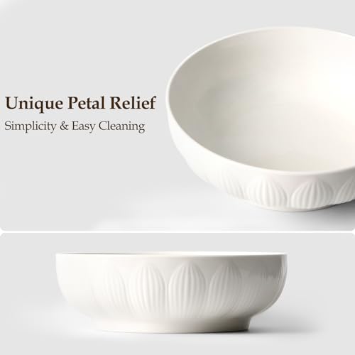 NUTRIUPS 9" Serving Bowls, 2L Large Salad Bowl Set of 2, 23cm Ceramic Bowl for Soup Fruit, Decorative Bowl - Image 4
