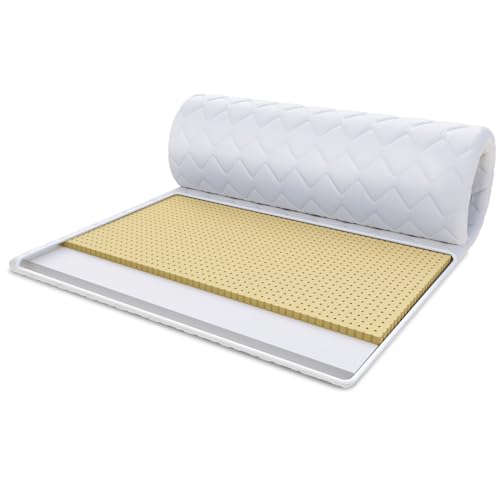 FDM Matratzentopper Latex-KALTSCHAUM Matratze Topper 180x200 cm Kaltschaum Latex Härtegrad H2 Höhe ca. 4 cm Allergiker Geeignet Öko-Tex Weiß
