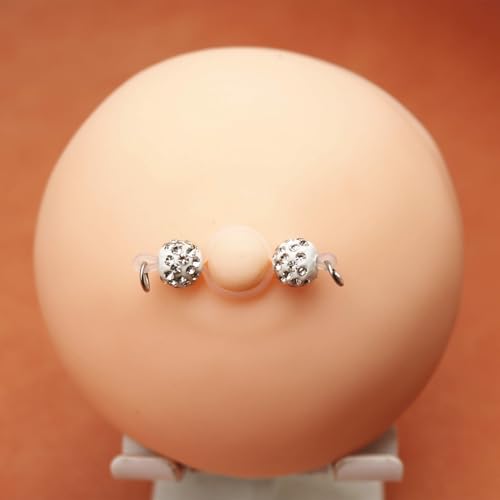 2Pairs Non-Piercing Nipple Rings Rhinestones Faux Nipple Barbells Adjustable Fake Nipple Chain Body Jewelry4