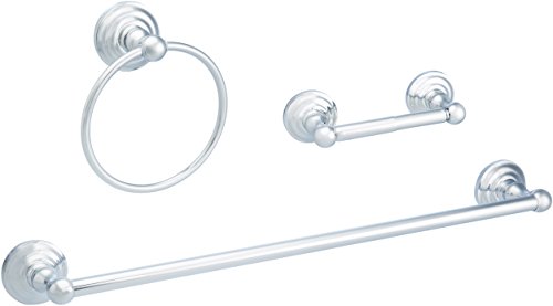 Preisvergleich Produktbild AmazonBasics - Klassisches Handtuchhalter-Set - 3 Stück - Chrom