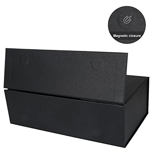 Gift Box Black With Magnetic Closure Lid 10" X 6" X 3" Gift Box For Presents,Luxury For Gift Packaging, Bridesmaid Gifts Box, Magnetic Gift Box For Gifts, Cute Box,Birthday Gift Box,Christmas Gift Box #TOP2