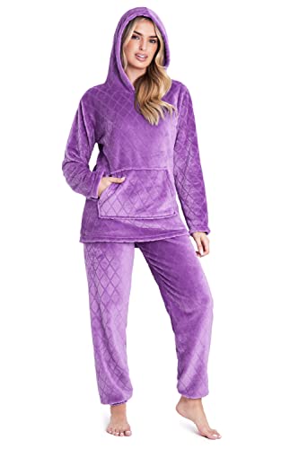 Damen Pyjama Set Fleece - Übergroße Winter Nachtwäsche 2-tlg