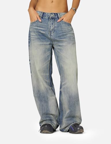 Aelfric Eden Womens Baggy Jeans Washed High Waisted Wide Leg Jeans Casual Y2k Streetwear Denim Pants Trouser3