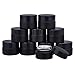 BENECREAT 10 Paquets de Pots en Verre Noir de 5ml Pots Cosmétiques en Verre Noir Mat Pots en Verre Ronds Portables avec Couvercles en Aluminium Noir pour Lotion, Baumes, Idéal pour Les Voyages