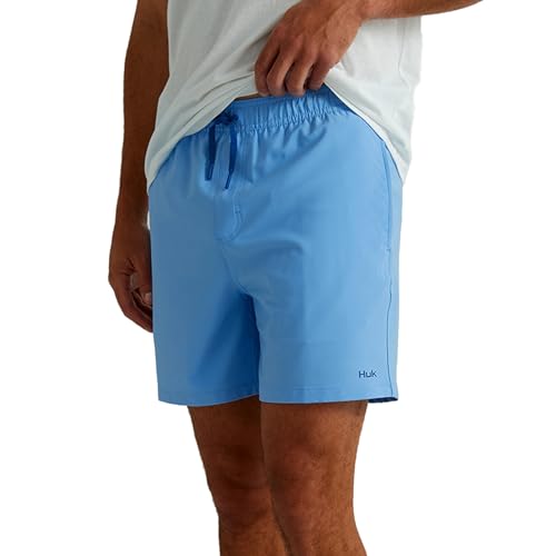 HUK Mens Pursuit Volley Short Quick-Dry Fishing Shorts for Men Marolina Blue Large