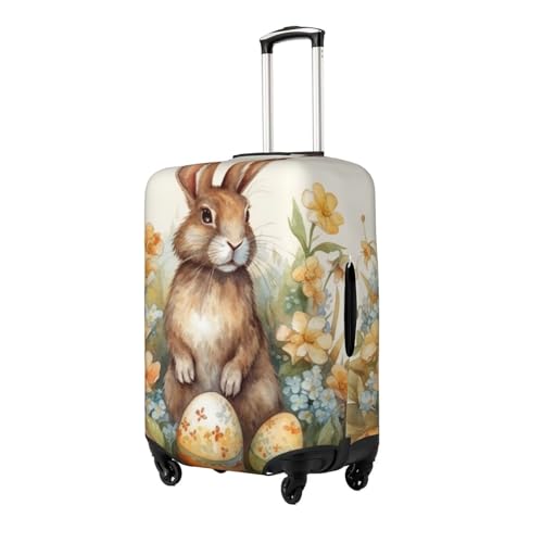 Easter Eggs And Rabbits Travel Luggage Cover Suitcase Protector Washable Elastic Suitcase Cover Anti-Scratch Luggage Protector Travel Suitcase Baggage Cover Fits 18-32 Inch Suitcase Large2