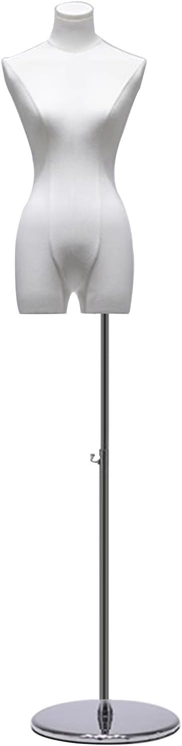 CONGRUI Mannequin Female Dress Form Manikin 61-77 Adjustable Detachable Metal Base Plastic Head(Black)