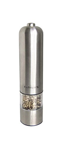 NERTHUS Vin Bouquet FIH 012 - Macina Sale Pepe in Acciaio Elettrico con Luce indicatrice 26 cm, Colore Acciaio Inox