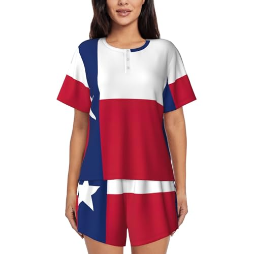 Pyjama femme col rond et short en tissu doux fini les nuits trop chaudes ensemble Texas