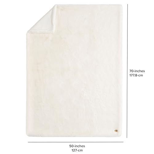 UGG 16796 Euphoria Plush Faux Fur Reversible Throw Blanket for Couch or Bed Luxury Hotel Style Machine Washable Soft Cozy Home Decor Fuzzy Fluffy Sofa Blanket, 50 x 70-Inch, Snow - Image 6