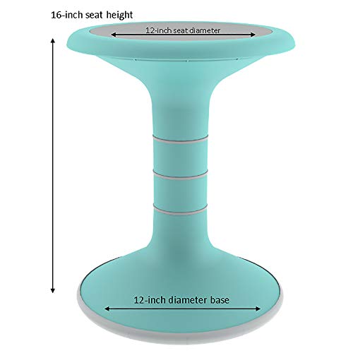 Image of Sprogs Kids Active Motion Stool - Flexible Seating for School Classroom, Office or Home - 16 inch Seat Height - Turquoise (SPG-NUS400-TR-SO)