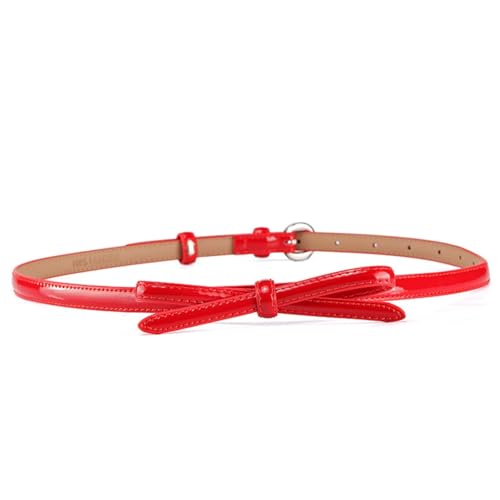 Bow Patent Leather Belt For Women's Korean Version Versatile Decorative Cowhide Belt