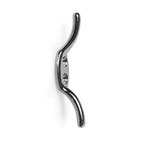 The Home Fusion Company Silver Cleat Hook 75Mm Metal Polished Chrome Window Roman Blind Curtain Tie Back Wall