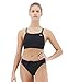 TYR Women's Solid Durafast Diamondback Workout Bikini,Black,Large