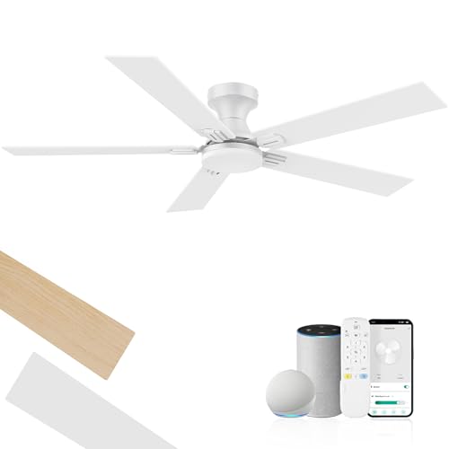 cumilo 52-in Smart Low-Profile Ceiling Fan with Lights