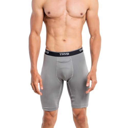 Image of TRYB Men's Compression Shorts & Pants | Sports Innerwear for Gym, Running & Training | Quick Dry, Breathable, 4-Way Stretch, Moisture Wicking, Anti-Chafing Muscle Support Athletic Wear with Pocket