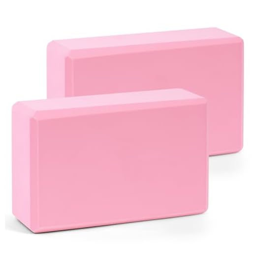 Flintronic 2 Bloques de Yoga, Espuma de Eva Antideslizante de Alta Densidad, Firme y Ligero, Soporte de Yoga Resistente para Yoga, Pilates, Ejercicio, Entrenamiento, Fitness y Gimnasio (Rosa)