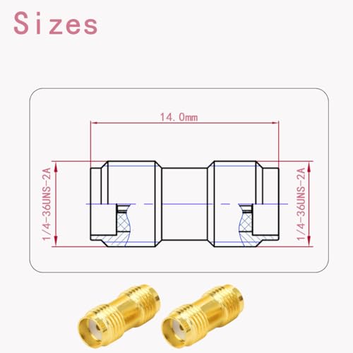 Adaptador SMA Hembra a Hembra, 2 unidades, 0-6GHz miniatura 3