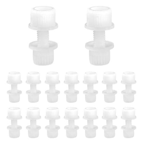 KVAEY 16PCS Nylon License Plate Cover Screws, Motorcycle License Plate Screws Frame Holder Bolts & Nuts, Plastic Nylon License Plate Frame Cover Fasteners Kit for Bike Motorcycle (White)
